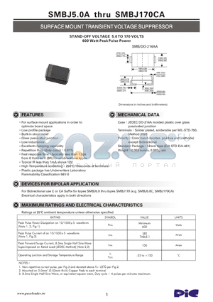 SMBJ11CA datasheet - SURFACE MOUNT TRANSIENT VOLTAGE SUPPRESSOR