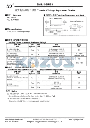 SMBJ120A datasheet - Transient Voltage Suppressor Diodes
