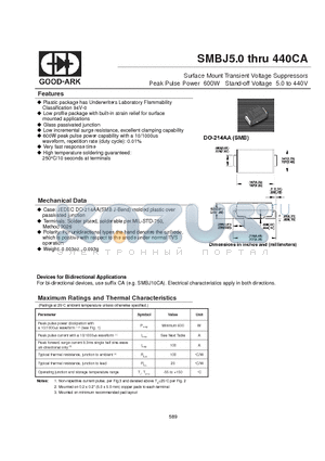 SMBJ12A datasheet - Surface Mount Transient Voltage Suppressors