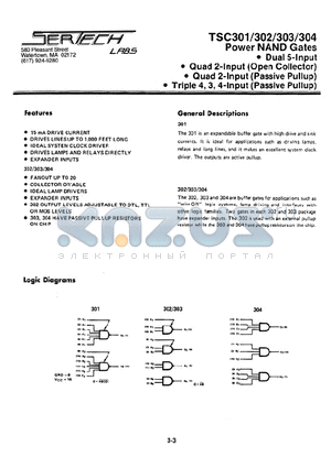 TSC301 datasheet - Power NAND Gates