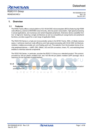 R5F64114NFB datasheet - RENESAS MCU