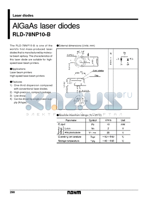 RLD-78NP10-B datasheet - AlGaAs laser diodes