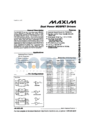 TSC426 datasheet - Dual Power MOSFET Drivers