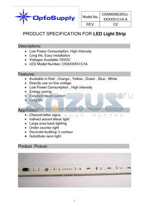 OSMW38E20GJ-G5DAS1C1A-A datasheet - LED Light Strip