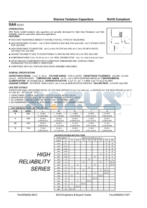 SAHA104M50R202 datasheet - Tantalum Capacitors