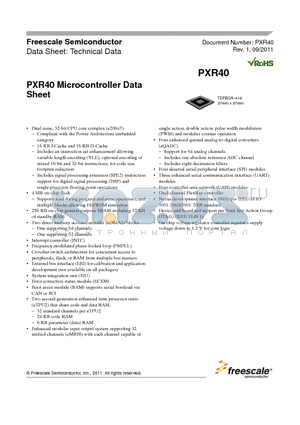 PPXD4030VVU264R datasheet - PXR40 Microcontroller