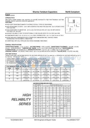 SAHB334M50R202 datasheet - Tantalum Capacitors
