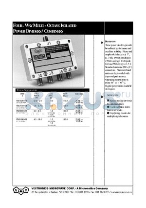 PD07540-4M datasheet - FOUR -WAYMULTI - OCTAVEISOLATED POWERDIVIDERS / COMBINERS