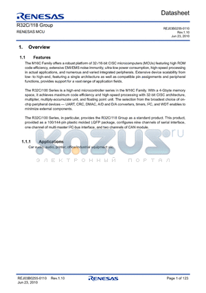 R5F64186PFD datasheet - RENESAS MCU