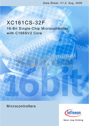 SAK-XC161CS-32F20F datasheet - 16-Bit Single-Chip Microcontroller with C166SV2 Core