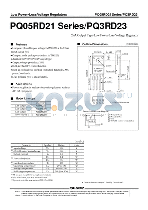 PQ05RD21 datasheet - 2.0A Output Type Low Power-Loss Voltage Regulator