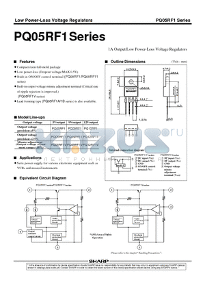 PQ05RF1 datasheet - 1A Output Low Power-Loss Voltage Regulators