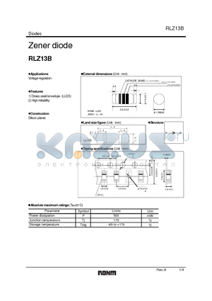 RLZ18B datasheet - Zener diode