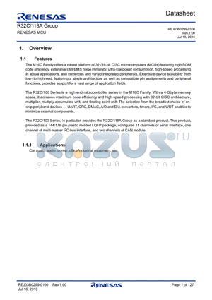 R5F6418KAPFE datasheet - RENESAS MCU