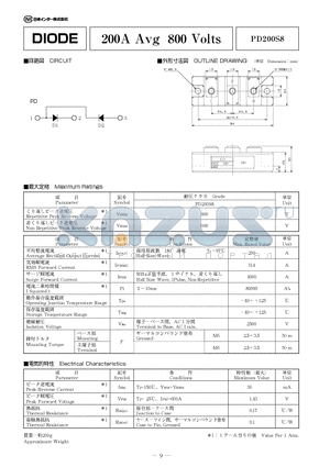 PD200S8 datasheet - 200A Avg 800 Volts