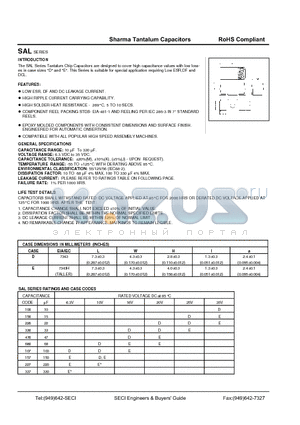 SALE227K10R501 datasheet - Tantalum Capacitors