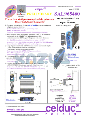 SAL965460 datasheet - Power Solid State Contactor