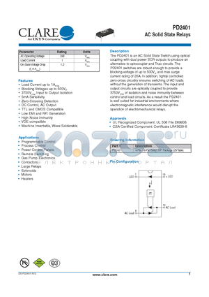 PD2401 datasheet - AC Solid State Relays
