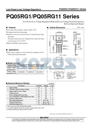 PQ09RG1 datasheet - Low Power-Loss Voltage RegulatorsBuilt-in Reverse Voltage Protection Function Between Input and Output
