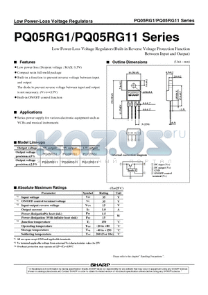 PQ12RG11 datasheet - Low Power-Loss Voltage RegulatorsBuilt-in Reverse Voltage Protection Function Between Input and Output