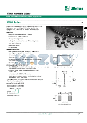 SMBJ18 datasheet - Silicon Avalanche Diodes - 600W Surface Mount Transient Voltage Suppressors