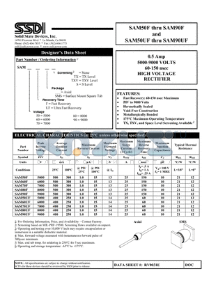 SAM70F datasheet - HIGH VOLTAGE RECTIFIER