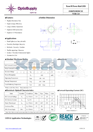 OSR5XMEHC1E datasheet - Xeon H Power Red LED