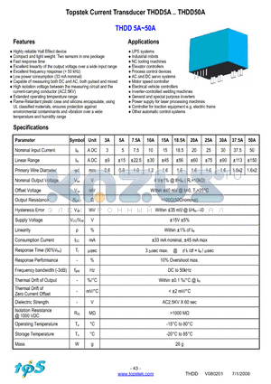 THDD3A datasheet - Topstek Current Transducer