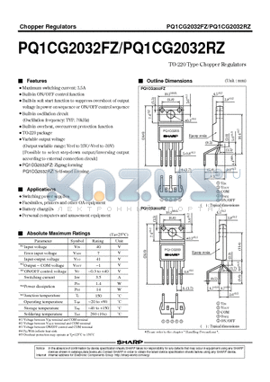 PQ1CG2032FZ datasheet - TO-220 Type Chopper Regulators