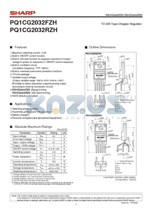 PQ1CG2032FZH datasheet - TO-220 Type Chopper Regulator