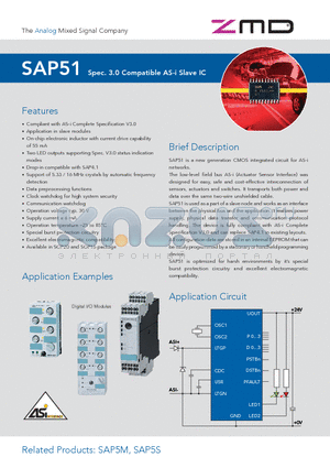 SAP51B-A-G1-T datasheet - Spec. 3.0 Compatible universal as-i IC