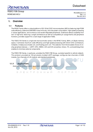 R5F6456FLFD datasheet - RENESAS MCU