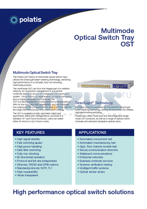 OST-04X04-FP9-ES datasheet - Multimode Optical Switch Tray
