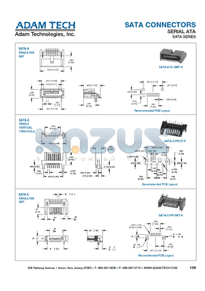 SATA-E-PR-RT-K datasheet - SATA CONNECTORS