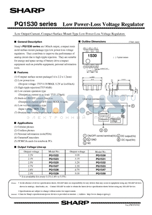 PQ1S30 datasheet - Low Power-Loss Voltage Regulator