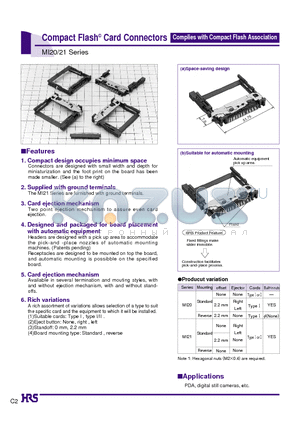 MI20A-50PD-SF-EJL datasheet - Compact Flash Card Connectors(Complies with Compact Flash Association)