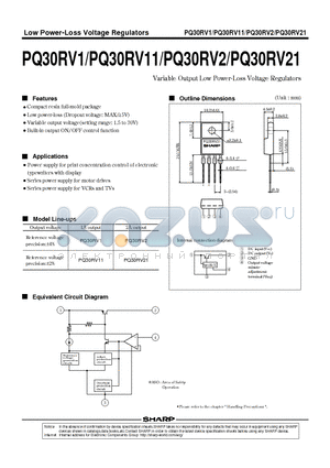 PQ30RV11 datasheet - Low Power-Loss Voltage Regulators