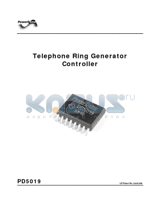 PD5019 datasheet - Telephone Ring Generator Controller