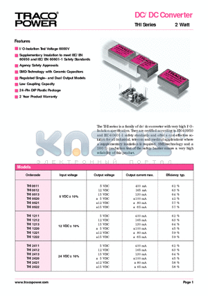 THI1211 datasheet - DC/DC Converter