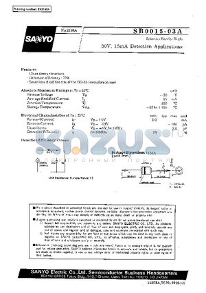 SB0015-03A datasheet - 30V,15mA Detection Applications