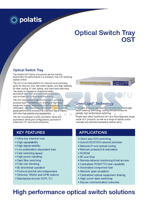 OST-12XCC-TU1-ES datasheet - Optical Switch Tray
