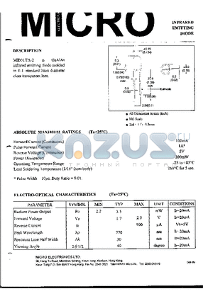 MIB31TA-2 datasheet - INFRARED EMITTING DIODE