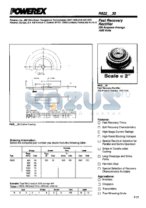 R6220830 datasheet - Fast Recovery Rectifier (300 Amperes Average 1600 Volts)