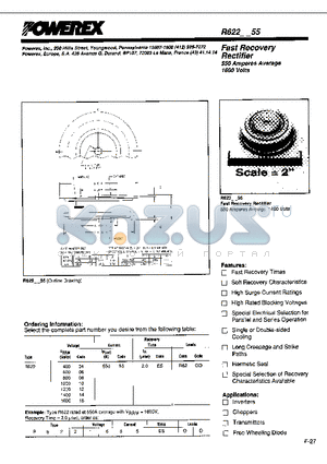 R6221055 datasheet - Fast Recovery Rectifier (550Amperes Average 1600 Volts)
