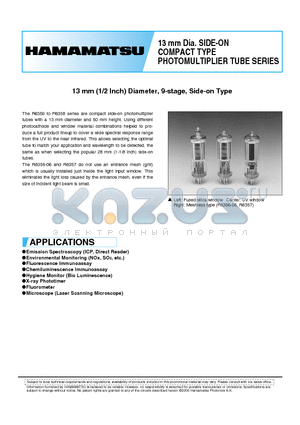 R6350_05 datasheet - 13 mm Dia. SIDE-ON COMPACT TYPE PHOTOMULTIPLIER TUBE