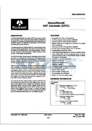 R6545J datasheet - CRT Controller