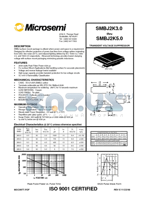 SMBJ2K3.0 datasheet - TRANSIENT VOLTAGE SUPPRESSOR