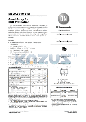 MSQA6V1W5T2 datasheet - Quad Array for ESD Protection