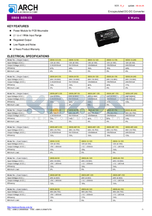 SB08-24-24S datasheet - Encapsulated DC-DC Converter