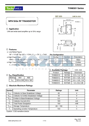 THN6501E datasheet - NPN SiGe RF TRANSISTOR